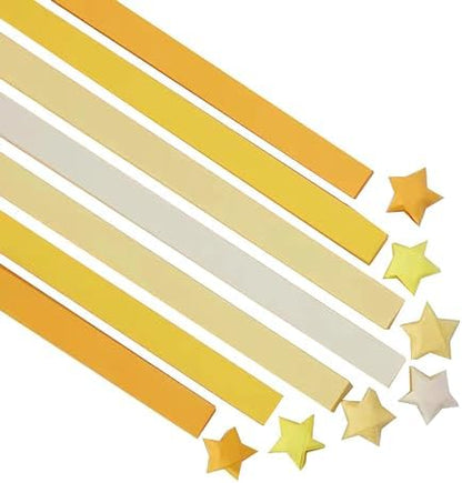 2160 Sheets Origami Star Paper 4 Yellow Color Strips Double Sided Lucky Star Decoration Folding Paper for DIY Hand Art Crafts, Teaching Supplies (Yellow-2160 sheets) by YYaaloa
