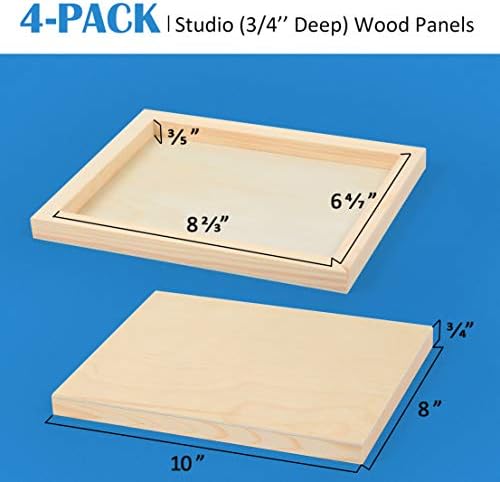 Falling in Art 4 Pack 8x10’’ Unfinished Birch Wood Panels Kit for Painting - Image 4