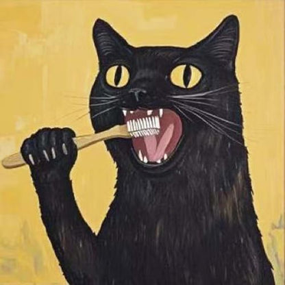GEMFAMILY Paint by Numbers Kit for Adults Beginners, Animal Cat Adult Paint by Number Kits on Canvas,DIY Black Cat Digital Oil Number Painting Kits for Home Decor 16 X 16 inch by Unknown