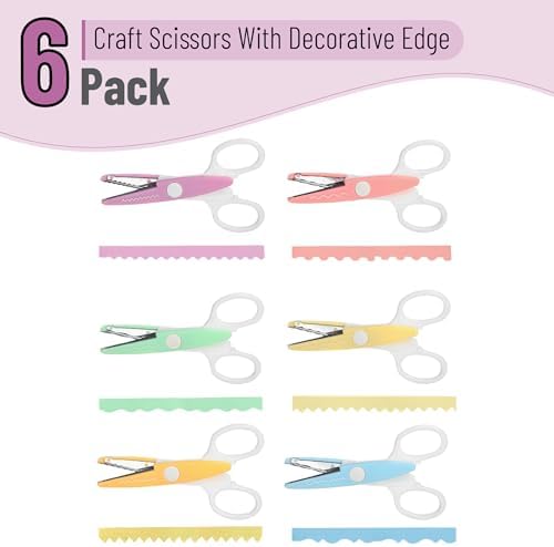 Mr. Pen- Craft Scissors Decorative Edge, 6 Pack, White & Pastel - Image 2