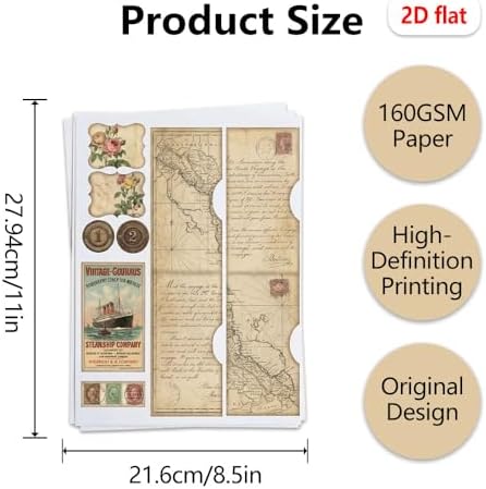 Autumn Super Simples Junk Journal Folio Kit Mini Project,Folio Booklet Craft Kit, Junk Journal Kit, Scrapbooking Supplies, Journaling Decor, Mini Folio Writer Folder Project, Arts & Crafts Gifts - Image 3