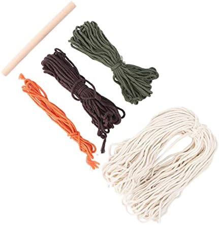 Macrame Kit Pattern DIY Weaving Material Set, Adult Craft Kits for Beginners, Bohemian Home Decor Tapestry with Cotton Thread and Wooden Stick for Women Craft - Image 5