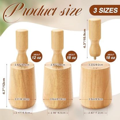 Juexica 3 Pcs Pottery Mug Mold Set Wood Mold(11oz 15oz 20oz,Narrow-mouthed) - Image 2