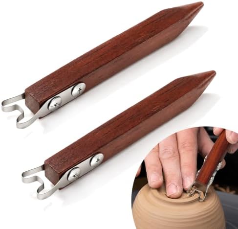 2 Pcs Pottery Foot Tool Pottery Trimming Tools for Clay Ceramics Bottom by Unknown