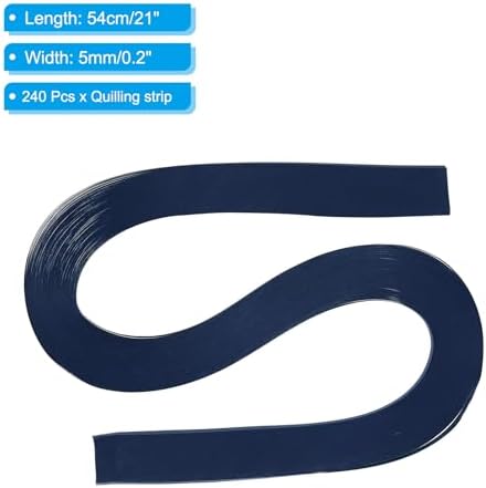 PATIKIL 240pcs Quilling Strips Paper 3/16"(5mm) 21"(54cm) Origami Paper Quilling Strip for Art DIY Hand Craft Christmas, Dark Blue - Image 2