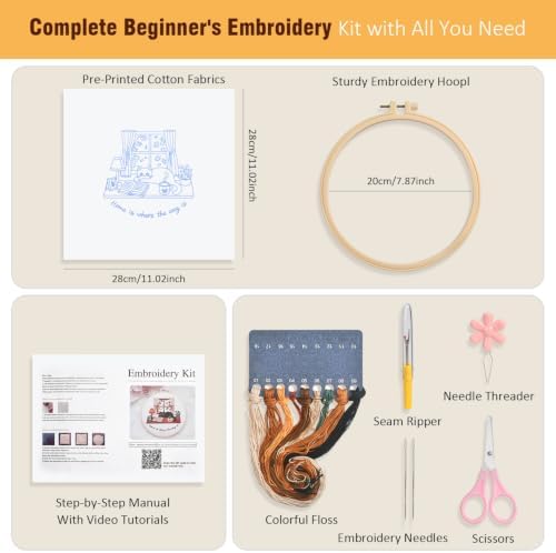 Zepiany Embroidery Kit for Beginners Cat All in One Cross Stitch Starter - Image 2