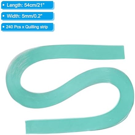 PATIKIL 240pcs Quilling Strips Paper 3/16"(5mm) 21"(54cm) Origami Paper Quilling Strip for Art DIY Hand Craft Christmas, Blue Green - Image 2