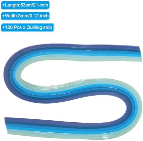 PATIKIL 120pcs Quilling Strips Paper 1/8"(3mm) 21" Origami Paper Quilling Strip for Art DIY Craft Christmas, Blue - Image 2