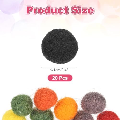 PATIKIL Wool Felt Balls Beads Wool Felting Pom 1cm 10mm Black for Home Decor DIY Crafts Handcrafts Project Pack of 20 - Image 2