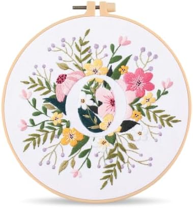 Harimau Letter Pattern O Embroidery Kit for Adult Beginners, Complete Starter Pack with 1 Hoop, Needles, Instruction Guide & Embroidery Stitch Video Tutorials by Unknown