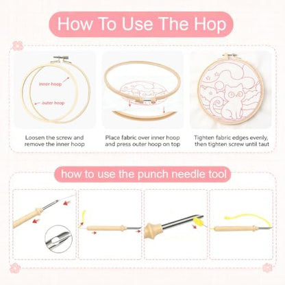 BEUNITONE 2 Pcs Cat & Starry Sky Punch Needle Kits for Adults Beginner - Image 3