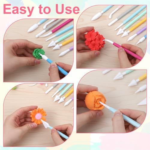 cobee 3 Set Air Dry Clay Tools, Fondant Sculpting Tool Set, Polymer Clay Tools for Modeling Decorating Tool, Clays Sculpting Sets for Cookie Cake Decorating, Sugarcraft Sculpture Pottery - Image 3