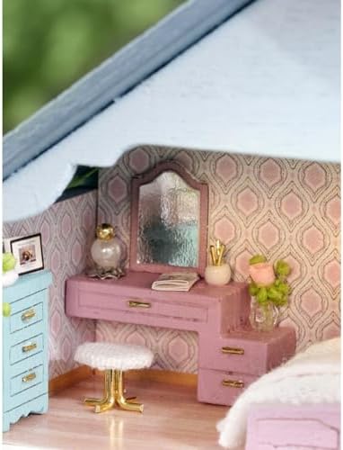 MAGQOO DIY Miniature Dollhouse Kit with Furniture 1:100 Scale Creative Room Mini Wooden Doll House Accessories DIY Miniature House Kit(Muran Manor) - Image 6