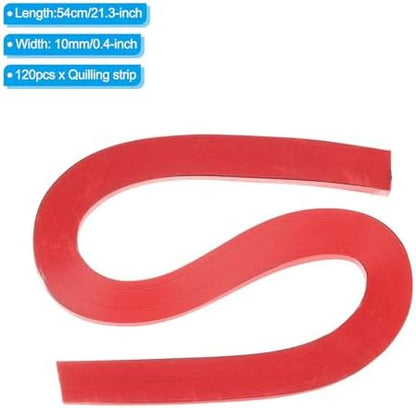 PATIKIL 120pcs Quilling Strips Paper 3/8"(10mm) 54cm Origami Paper Quilling Strip for Art DIY Hand Craft Christmas, Red - Image 2