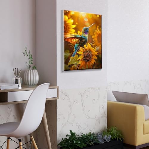 ATDMS Bird Paint by Numbers Kit for Adults with Frame Landscape Paint by Number with Easel DIY Flower Adult Paint by Number Kits Sunflower Paint by Numbers Kit on Canvas for Home Wall Decor 8x12 Inch - Image 5