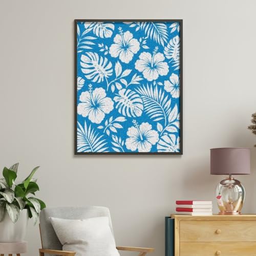 Bozfoxa Paint by Numbers Kit for Adults Beginner Blue Tropical Floral - Image 4