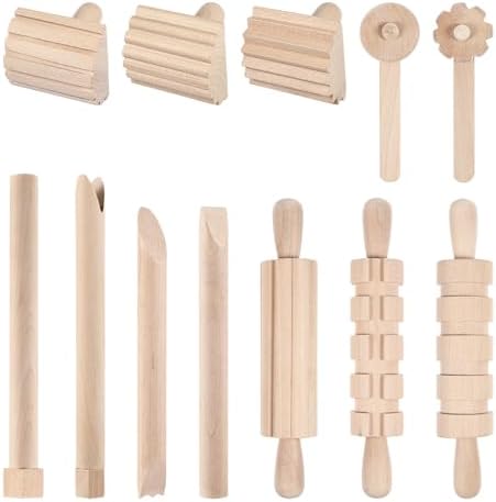 Toddmomy Wooden Clay Tool Set for Kids Toddlers, Clay Molding Tools for Pottery, Ceramics and Modeling Dough, Beginner-Friendly Art and Crafts Activities by Toddmomy