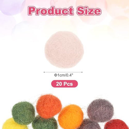 PATIKIL Wool Felt Balls Beads Wool Felting Pom 1cm 10mm Pale Pink for Home Decor DIY Crafts Handcrafts Project Pack of 20 - Image 2