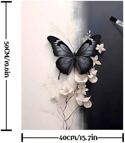 Hestarcul Paint by Numbers Kits for Adults,Flowers Paint by Numbers Kits on Canvas,Color by Number Easy DIY Acrylic Painting for Beginner，Home Wall Decoration and Gifts (Butterfly) - Image 4