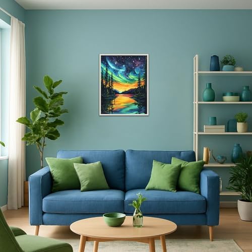 Banket Paint by Numbers Kit for Adults Beginner Starry Night DIY Painting Kits for Adults Landscape Easy Adult Paint by Number Kits on Canvas Color by Numbers for Gifts Home Wall Decor 16x20 Inch - Image 4