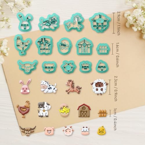 ORIGACH 14 Pcs Farm Animal Clay Cutters Set - Image 3