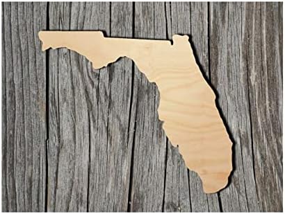 Florida State Wood Craft Unfinished Wooden Cutout Art DIY Wood Sign Inspirational Wall Plaque Farmhouse Woodshop Garage Wall Decor for Home Kitchen Living Room Kitchen by Arupkeer