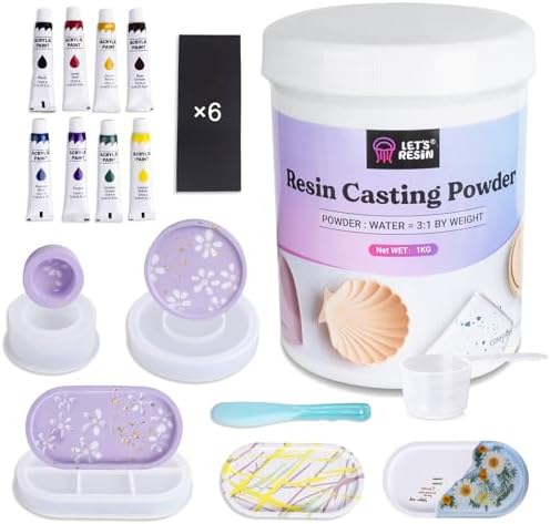 LET'S RESIN Resin Casting Powders Starter Kit,1000g Fast Cured Resin Powder by LETSRESIN