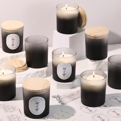 REISEN 12 Pcs 10oz Gradient Black Candle Jars for Candle Making Kit by Reisen