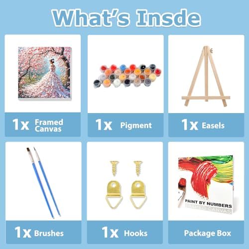 Woman Paint by Numbers Kit for Adults Beginner, Paint by Numbers 10x10 Inch - Image 5