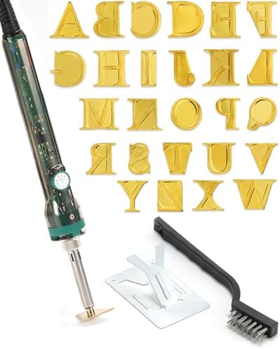 5/8" 26Pcs Wood Burning Letter Kit with 60W Electric for Wood Leather,Tea by Arokimi