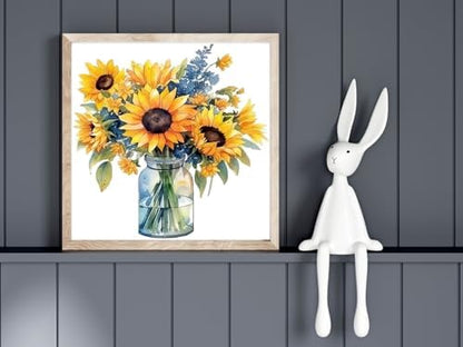 HKLIOPU Stamped Cross Stitch Kits - Sunflower Flower Embroidery Starter Kit for Adult Beginners, 11CT Needlepoint Cross-Stitch Patterns Dimensions Kit Arts and Crafts 16X 16 inch - Image 6