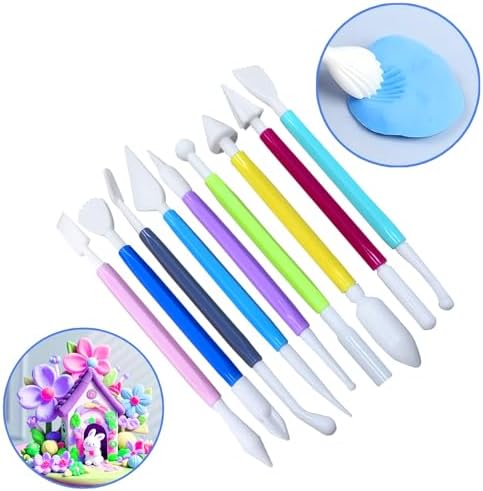 9 Pcs Clay Sculpting Tools Set, Double-Ended Plastic Air Dry Clay Tool Kit, Clay Tool for Pottery, Polymer, Air Dry Clay, Ceramic, Modeling, Shaping, DIY Crafting - Image 7