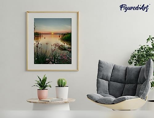 Figured'Art Paint by Numbers Kit for Adults Peaceful Lake 16"x20" - Craft Art Painting Rolled Canvas with DIY Wooden Frame - Image 4