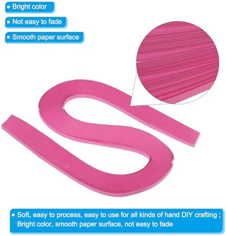 PATIKIL 240pcs Quilling Strips Paper 3/16"(5mm) 21"(54cm) Origami Paper Quilling Strip for Art DIY Hand Craft Christmas, Rose Red - Image 3