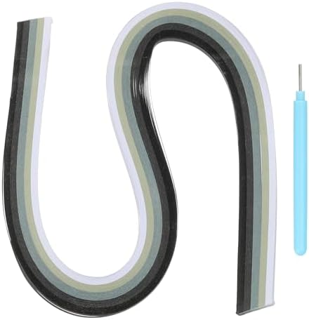 MECCANIXITY Paper Quilling Kit, 21.3 Inch 5mm Paper Quilling Strips with Blue Pen for Beginners DIY Hand Crafts Teaching Tools Flower Decoration(Black, White, Pack of 120) by MECCANIXITY