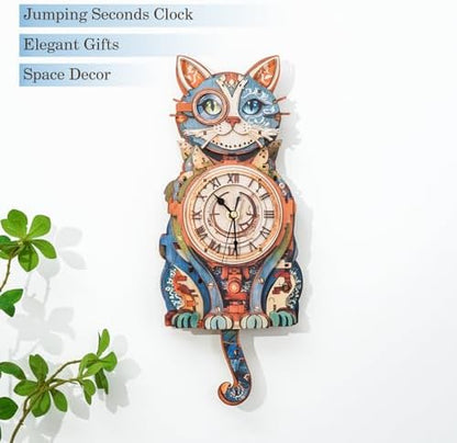 KAAYEE 3D Puzzles for Adults Cat Clock DIY Wooden Puzzle Craft - Image 5