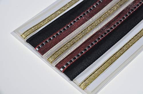 DIY Greeting Card Kit Ribbon Cards Handmade DIY Card Kits Card Making Kit, Thank You & Birthday Cards Card Kit for 10 Project Card (Red Metallic Weave) - Image 6