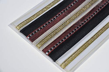 DIY Greeting Card Kit Ribbon Cards Handmade DIY Card Kits Card Making Kit, Thank You & Birthday Cards Card Kit for 10 Project Card (Red Metallic Weave) - Image 6
