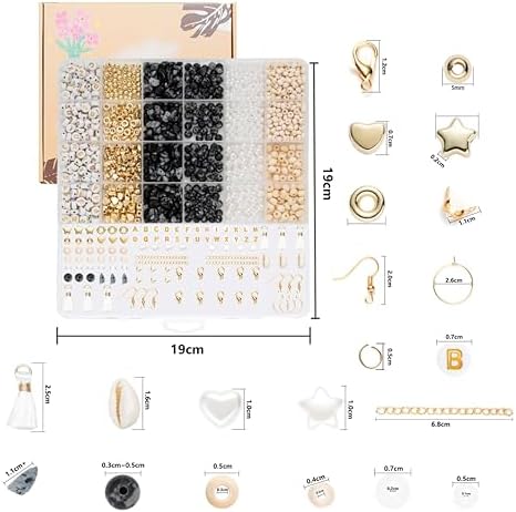 Xylise Jewelry Making Supplies Kit Natural Stone Beads for Irregular Natural Stone with for DIY Craft Bracelet Necklace Earrings for Adults (Black White) - Image 3
