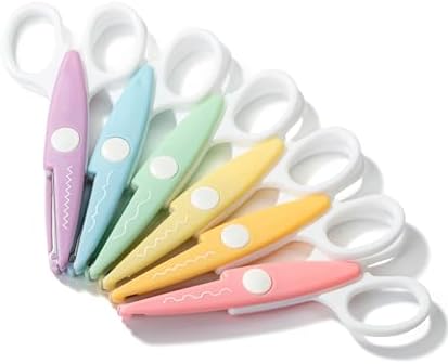 Mr. Pen- Craft Scissors Decorative Edge, 6 Pack, White & Pastel by MrPen