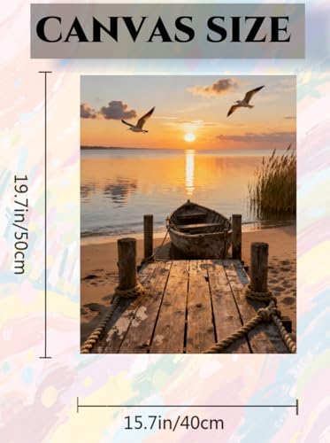 ACANDYL Bridge DIY Paint by Numbers Kit for Adults Beginner Sunset Beach Paint by Number for Adults Landscape Canvas Painting by Number DIY Acrylic Oil Painting on Canvas Arts Craft Decor 16x20 Inch - Image 5