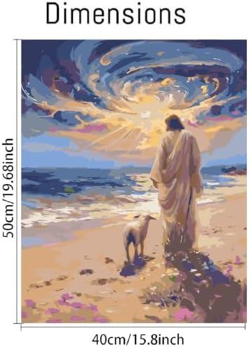 Mrnsiet Paint by Numbers Kit for Adults, Easy Jesus Adult Paint by Number Kits on Canvas, Christian DIY Acrylic Oil Number Painting Kits for Home Wall Decor Gift 16x20 Inch (Frameworkless) - Image 3