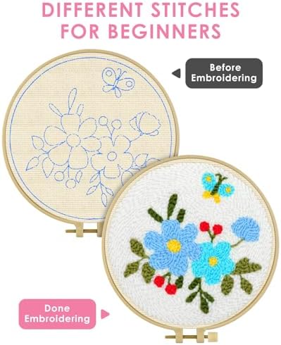 TINDTOP Punch Needle Embroidery Kits, Flowers Punch Needle Kits for Adults - Image 3
