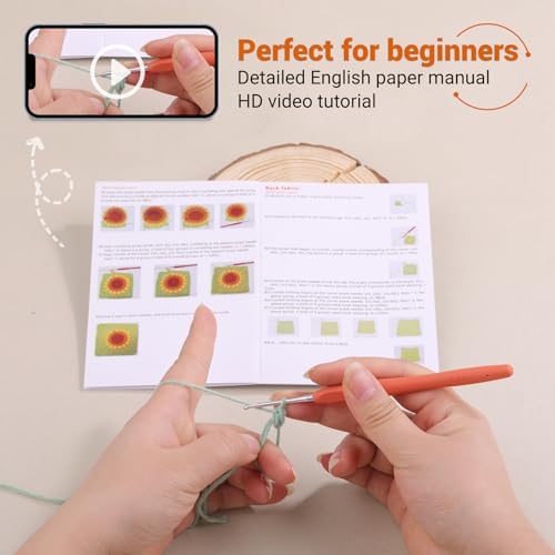 Fedmut Complete Crochet Starter Kit Phonebag Knitting Kit with Yarn, Hooks - Image 3