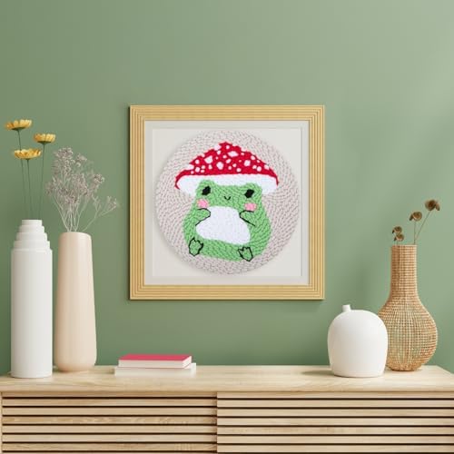 Louise Maelys Punch Needle Kit for Beginners with Mushroom Frog Pattern - Image 6