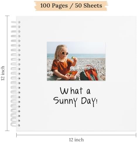 Scrapbook Photo Album 12"x12" 50 Sheets 100 Pages Hardcover Kraft Paper - Image 2