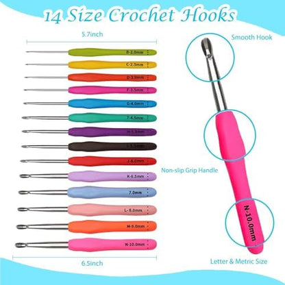 Yarniss Crochet Kits for Beginners,Learn to Crochet Set with Bag,Turquosie - Image 3