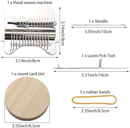 Complete Darning Loom Kit for Clothes Repair & Mini Weaving | Includes Wooden Loom, 14 Needles, Elastic Bands, Stitch Markers | Portable Sewing/Mending Tool for Socks, Sweaters - Image 6
