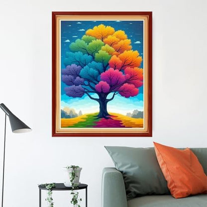 Redxing Stamped Cross Stitch Kits Embroidery kit for Beginners Adults Full Range of Embroidery Patterns Starter Kits DIY Printed Cross Stitch Kits Needlepoint Kits 11CT-Colorful Tree 16x20 inchs - Image 2