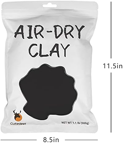 Cutedeer Black Air Dry Clay, 1.1lb Foam Modeling Clay, Soft Squishy Molding for Kids Adults, Arts & Crafts Project Slime Supplies(1.1lb - 1 Pack, Black) - Image 5